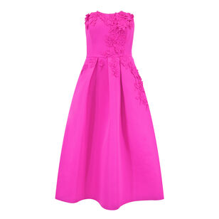 Evie Strapless Floral Applique  Midi Dress