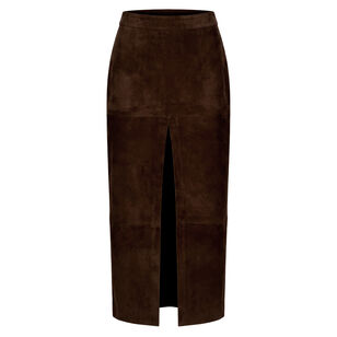 Virgie Suede Midi Skirt