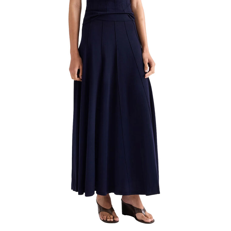 Seamed Merino Wool Maxi Skirt image number null