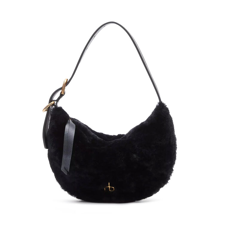 Mercer Small Shearling Hobo Bag image number null