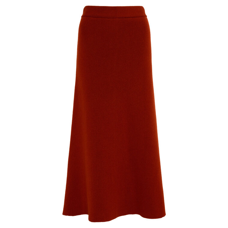 Cashmere Milano Stitch A-Line Midi Skirt image number null