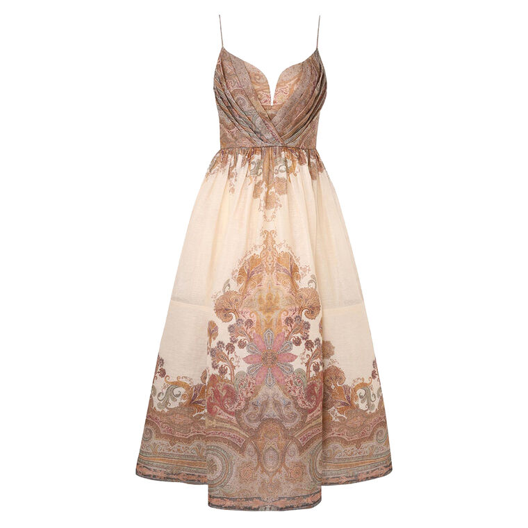 Illustration Draped Midi Dress image number null