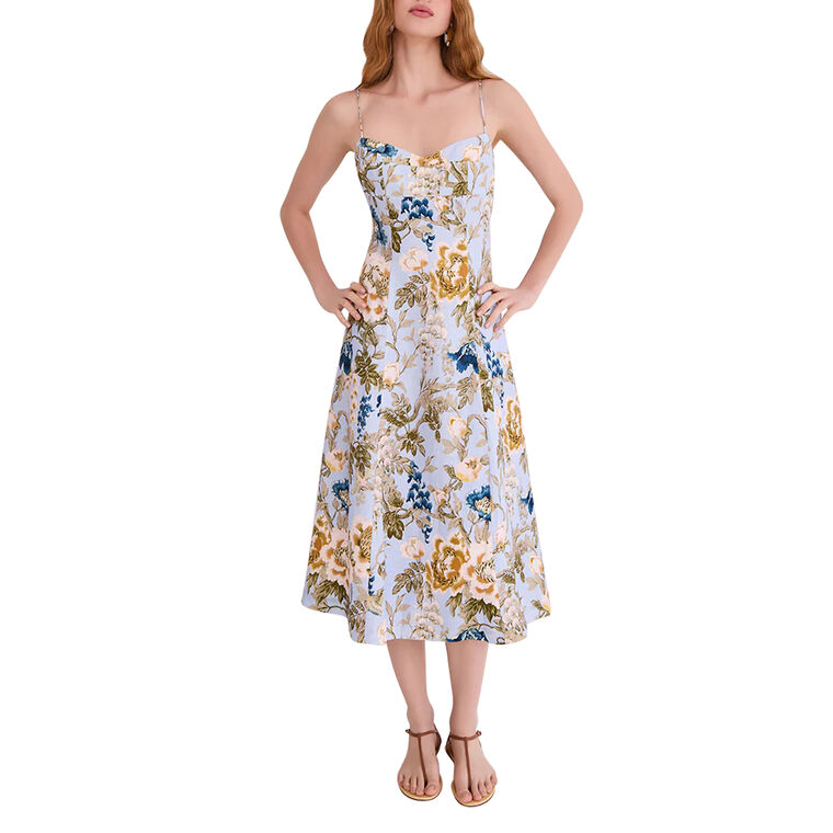 Cherry Sleeveless Paneled Midi Dress image number null
