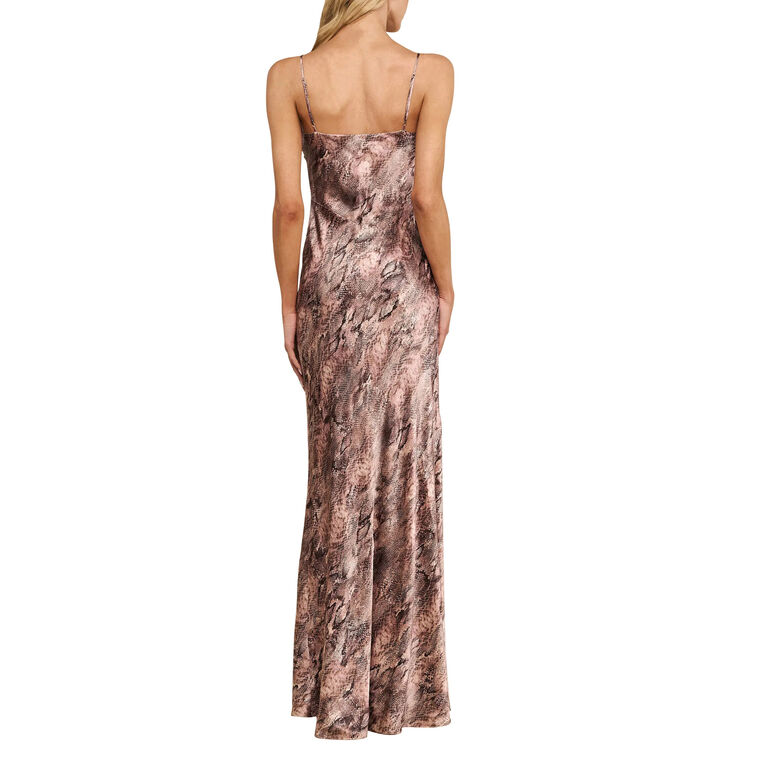 Serita Sleeveless V-Neck Bias-Cut Silk Maxi Dress image number null