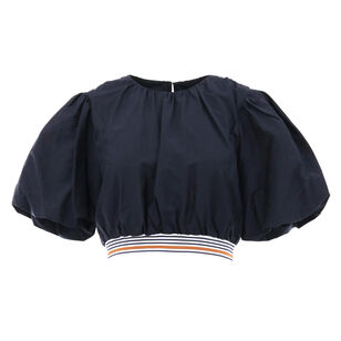 Gabriela Cotton-Silk Crop Top