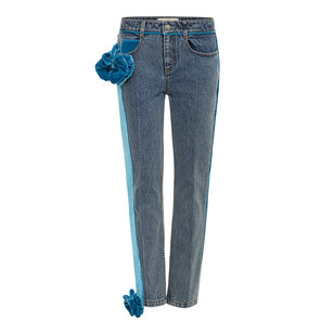 Lya Bow-Detail Straight-Leg Jeans