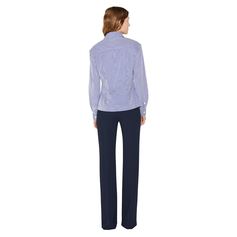 Sierra Striped Ruched Button Front Poplin Shirt image number null