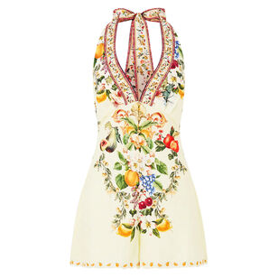 Button Front Halter Playsuit