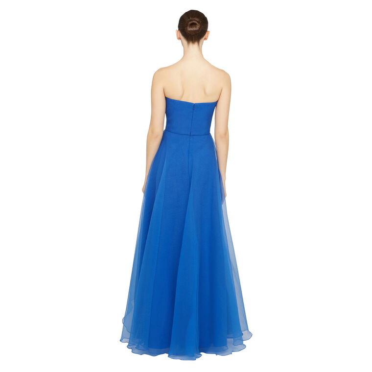 Teresa Strapless Draped Organza A-Line Gown image number null