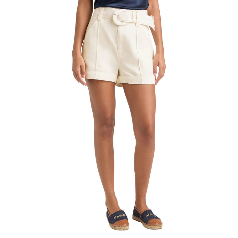 Linen Suiting Aldi Belted Short image number null