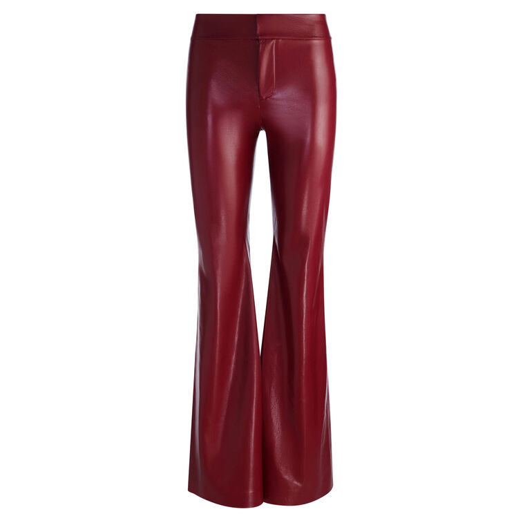 Andrew Mid Rise Vegan Leather Slim Bootcut Pant image number null