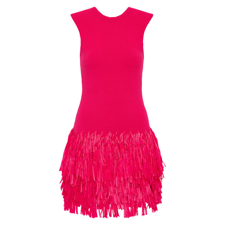 Rushes Raffia Knit Mini Dress image number null