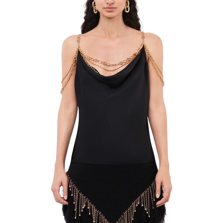 Eight Signature Chain Sleeve Embellished Top image number null