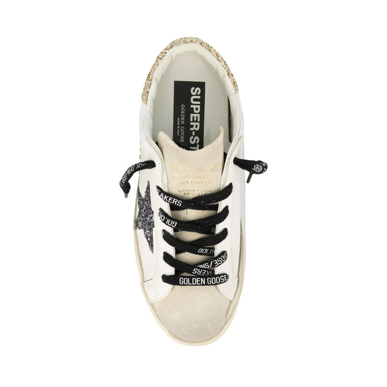 ★Golden goose★SUPER STAR★GWF00102 F000145 80186 Women's Super-Star with gray star and silver glitter heel tab