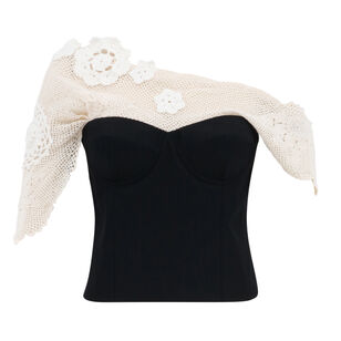 Beau Crochet Drape Bustier Top