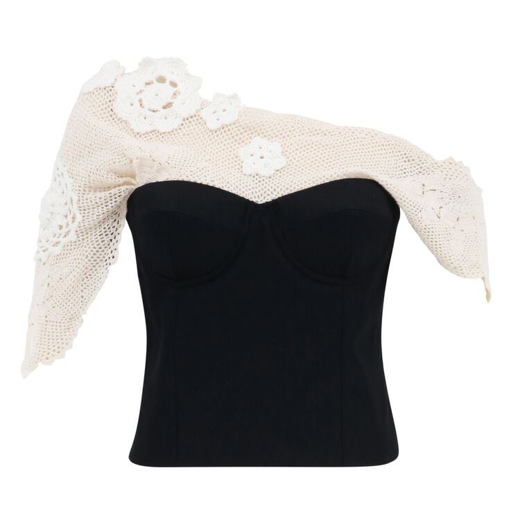 Beau Crochet Drape Bustier Top image number null