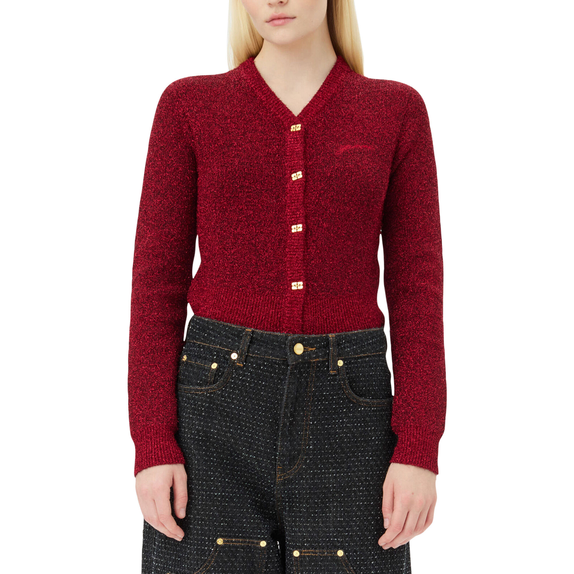 Sparkle Doubleface Short Cardigan