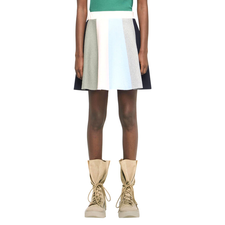 Panelled Scarf-Knit Mini Skirt image number null
