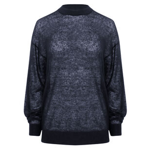 Sheer Sweater Crewneck Easy Pullover