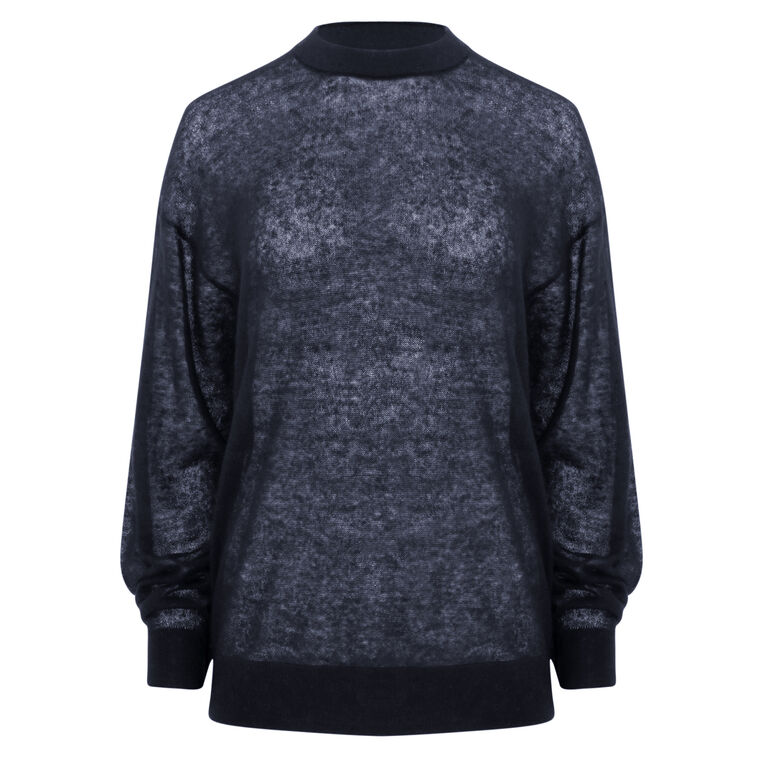 Sheer Sweater Crewneck Easy Pullover image number null