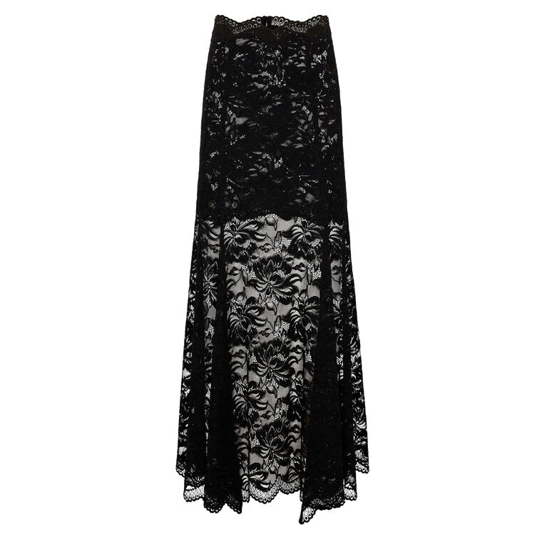 Flared Hem Lace Maxi Skirt image number null
