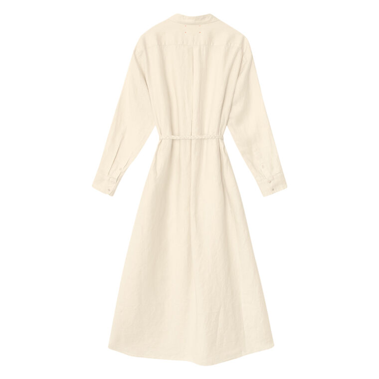 Hollie Long Sleeve Belted Linen Midi Dress image number null