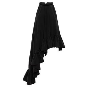 Halter Neck Silk Top With Ruffle Layering