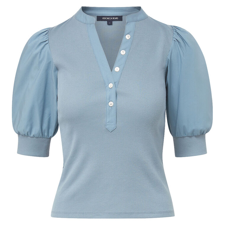 Coralee Puff Sleeve Henley Top image number null