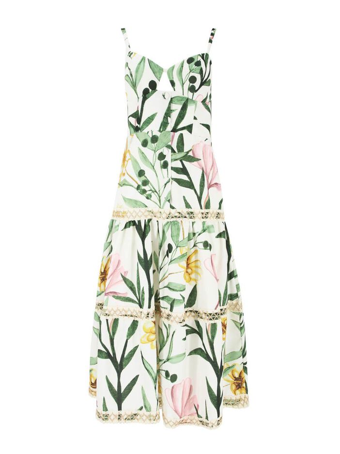 Jasmin Jute Trim Midi Dress image number null