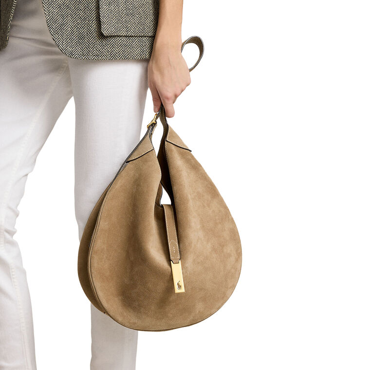 Polo ID Large Suede Shoulder Bag image number null