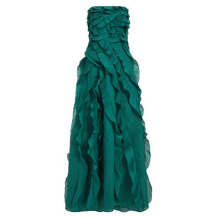 Allaire Strapless Frill Detail Gown