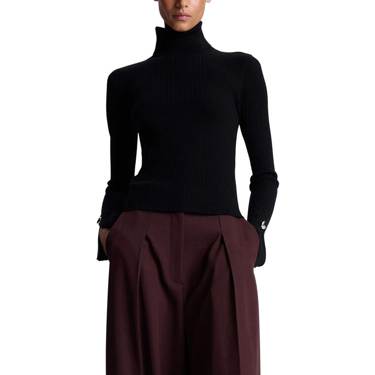 Jett Cable Knit Merino Turtleneck Top image number null