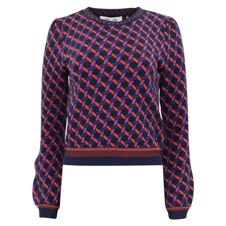 Ralph Lauren Monogram Wool Sweater In Blue