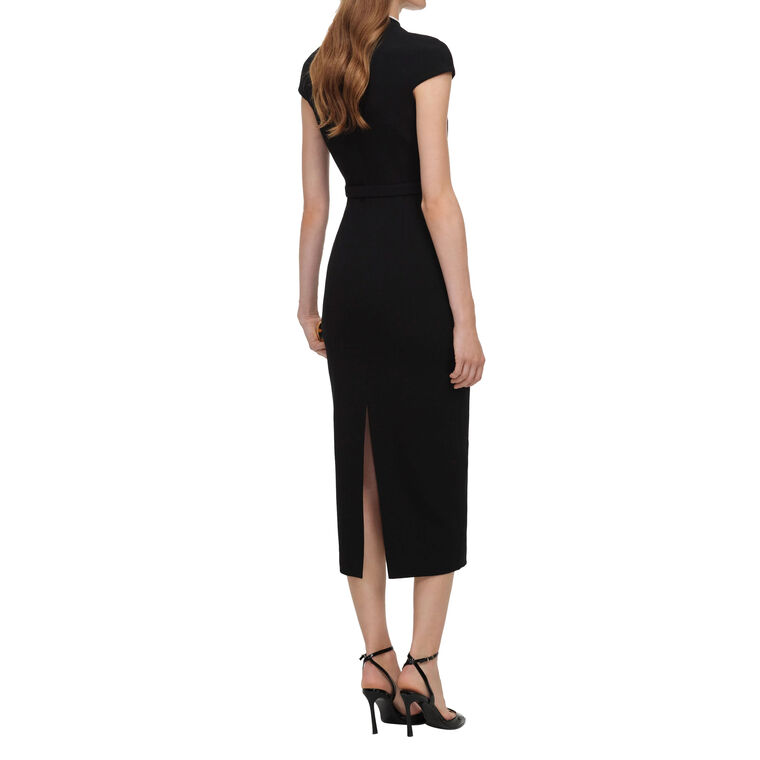 Wool Crepe Midi Dress image number null