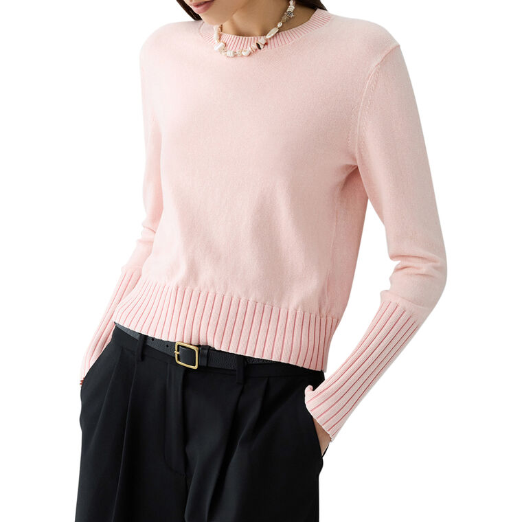 Long Sleeve Sunwash Shrunken Crewneck Sweater image number null