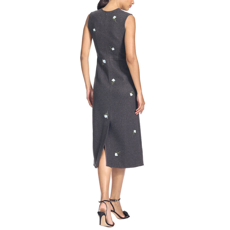 Asher Floral Knit Wool Midi Dress image number null