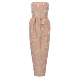 Lena Strapless Embroidered Maxi Dress