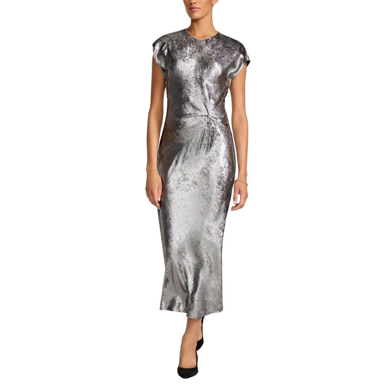 The Silas Short Sleeve Bias Midi Dress image number null