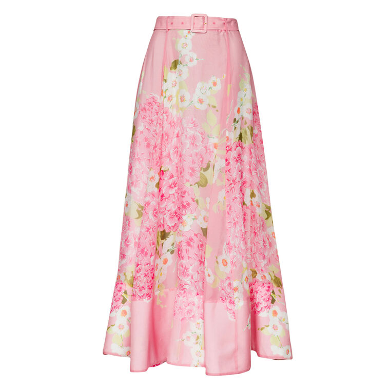 Organza Belted Maxi Skirt image number null