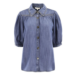 Noah Chambray Short Sleeve Top