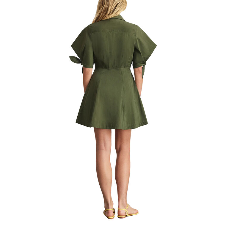 Corinna Short Sleeve Cotton Poplin Mini Dress image number null