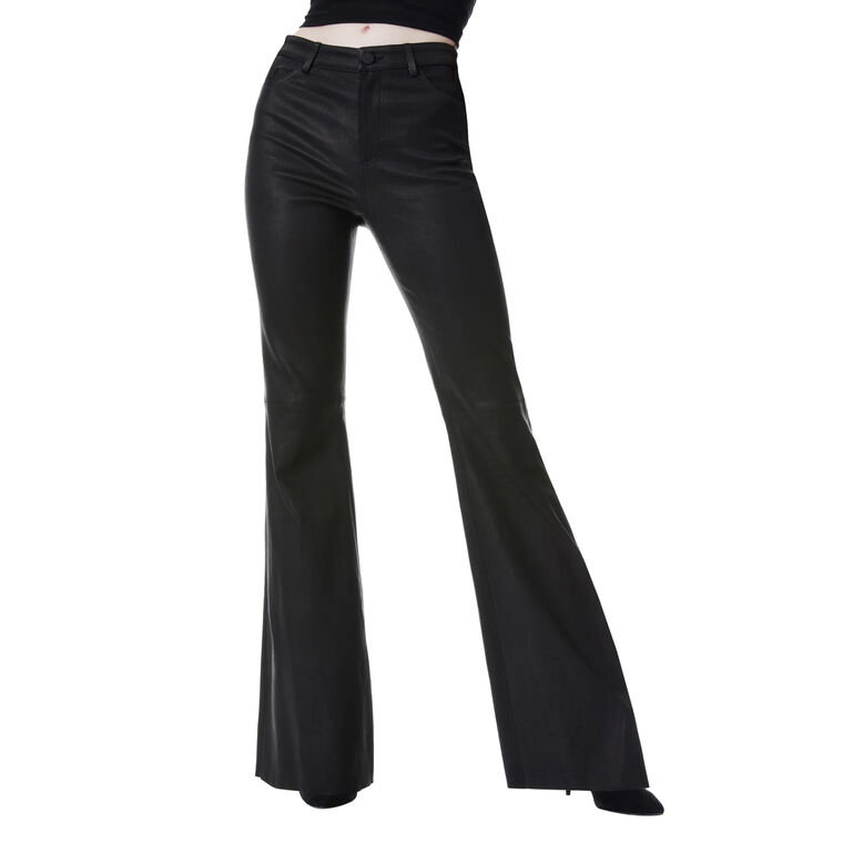 Brent High Waisted Leather Bell Pant image number null