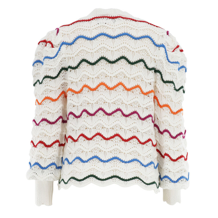 Colorful Stripes Knit Cardigan image number null