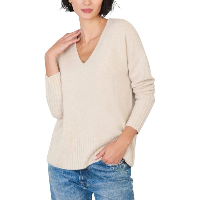 Ella Cashmere V-Neck Sweater image number null
