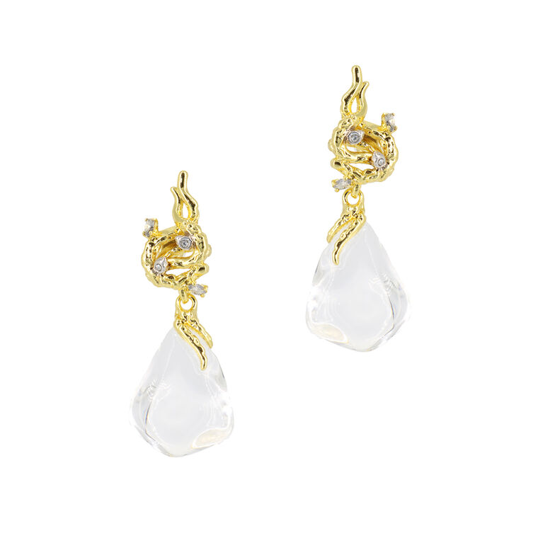 Liquid Vine Lucite Small Raindrop Earrings image number null