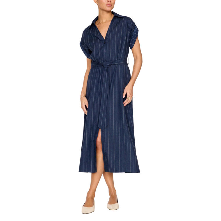 The Fia Belted Stripe Midi Dress image number null
