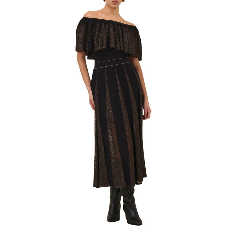 Valiant Metallic Midi Skirt image number null