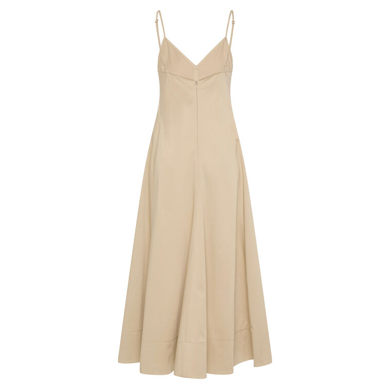 Sleeveless Structured Cotton Midi Dress image number null