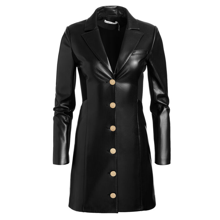 Michelle Fitted Vegan Leather Blazer Mini Dress image number null