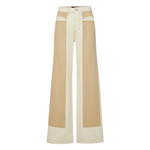 Taylor High-Rise Color-Block Wide-Leg Jean